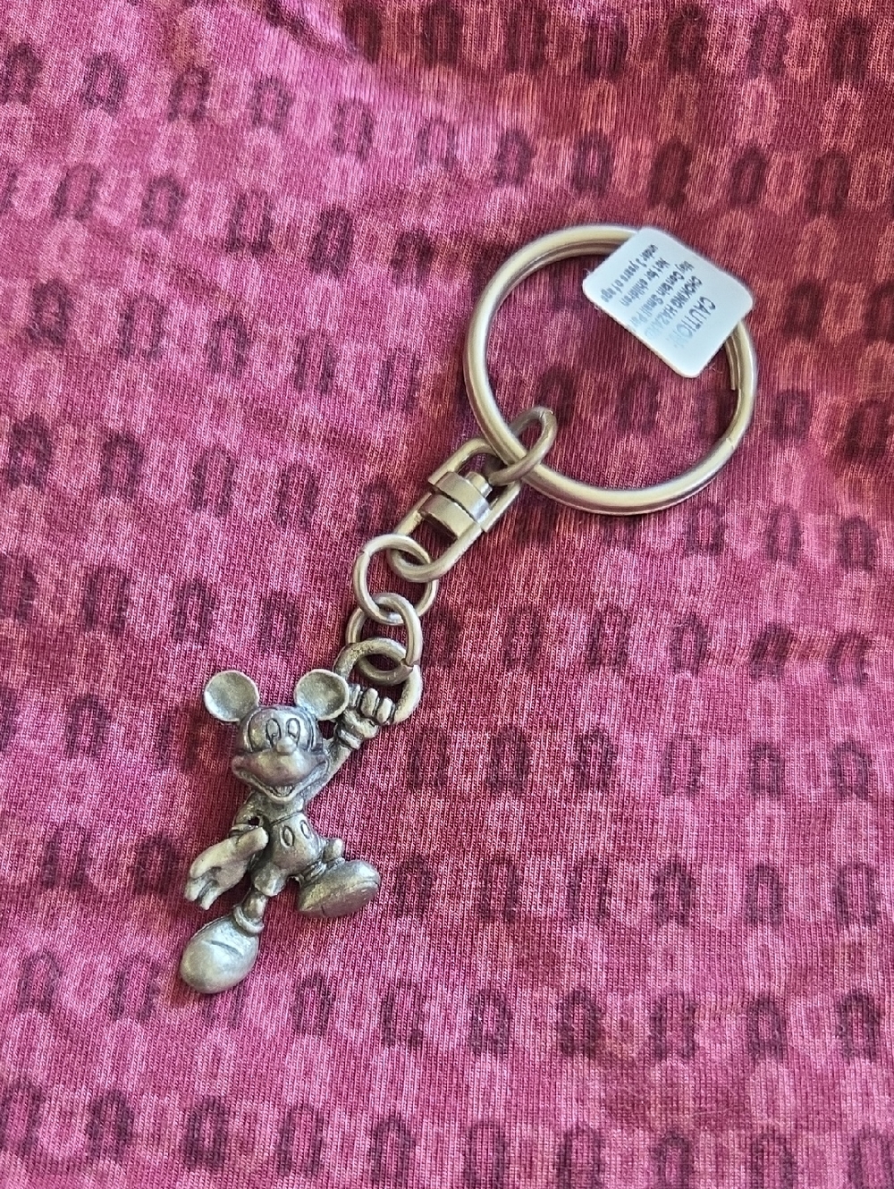 Disney Silver-Tone Mickey Mouse Charm Keyring
